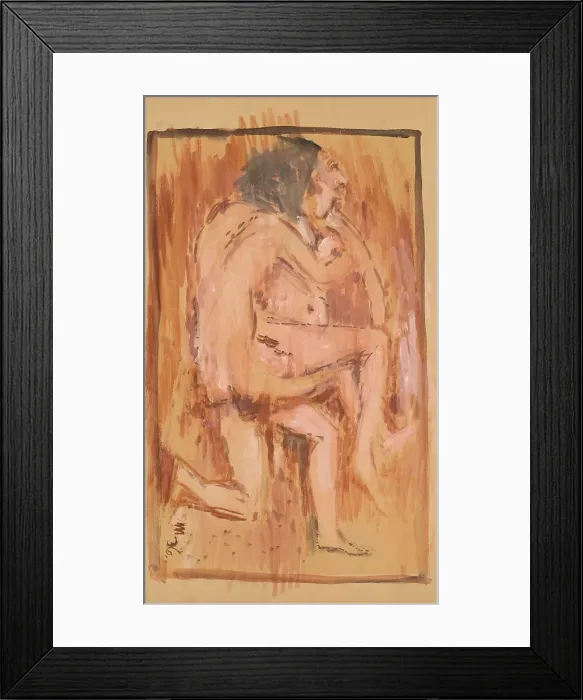 Framed Print : Lovers, 1936. Creator: Cyprian Majernik Framed Print : Lovers, 1936. Creator: Cyprian Majernik
