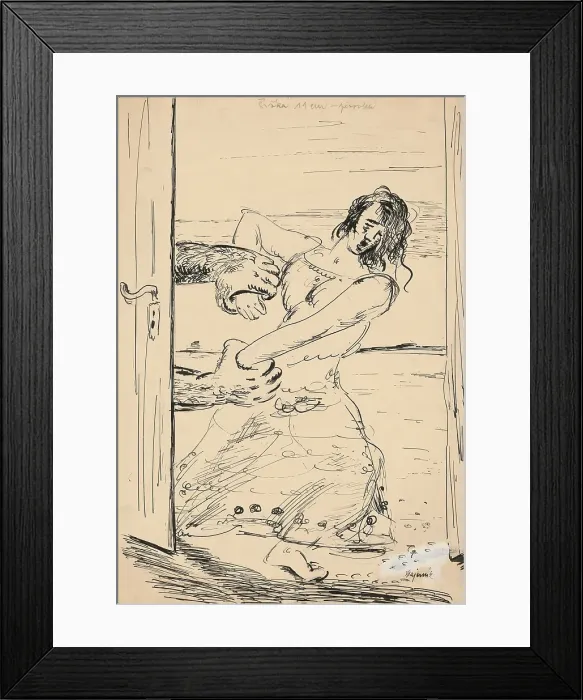 Framed Print : Embrace, 1936. Creator: Cyprian Majernik Framed Print : Embrace, 1936. Creator: Cyprian Majernik