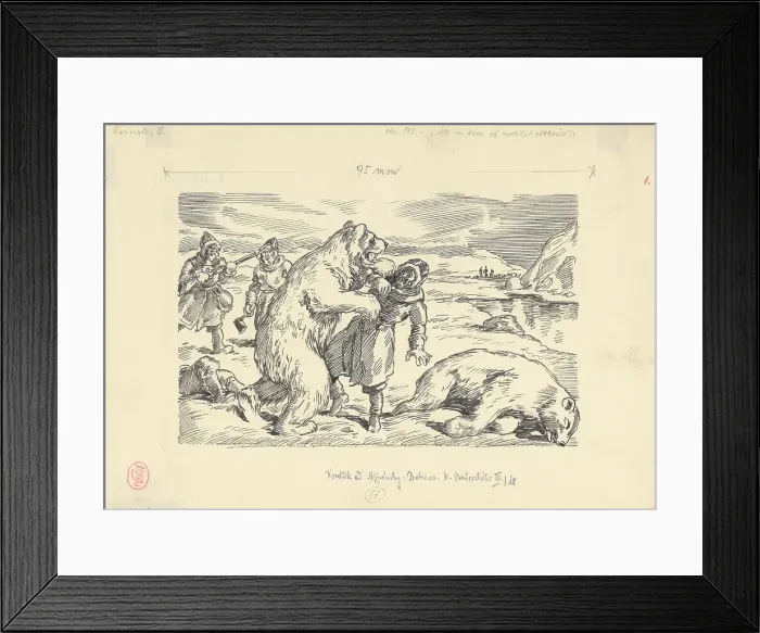 Framed Print : 9.- But he himself did not have time to jump away, 1953. Creator: Andrej Kovacik Framed Print : 9.- But he himself did not have time to jump away, 1953. Creator: Andrej Kovacik