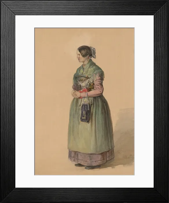 Framed Print : Standing young woman, 1839-1844. Creator: Karoly Lajos Libay Framed Print : Standing young woman, 1839-1844. Creator: Karoly Lajos Libay