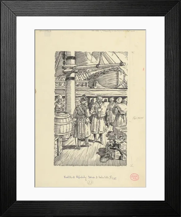 Framed Print : 16.- Benovsky read the inventory with satisfaction, 1953. Creator: Andrej Kovacik Framed Print : 16.- Benovsky read the inventory with satisfaction, 1953. Creator: Andrej Kovacik