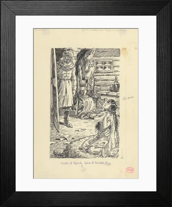 Framed Print : 22.- She stared at him in horror for a short moment, 1953. Creator: Andrej Kovacik Framed Print : 22.- She stared at him in horror for a short moment, 1953. Creator: Andrej Kovacik