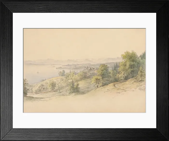 Framed Print : View of the Beringer villa with a panorama of the countryside, 1882. Creator: Karoly Lajos Libay Framed Print : View of the Beringer villa with a panorama of the countryside, 1882. Creator: Karoly Lajos Libay