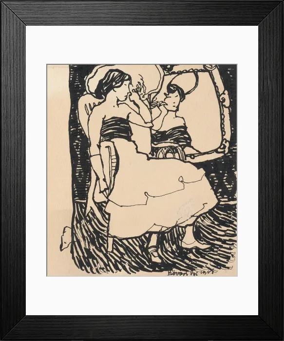 Framed Print : In front of mirror III. 1908. Creator: Konstantin Kovari-Kacmarik Framed Print : In front of mirror III. 1908. Creator: Konstantin Kovari-Kacmarik