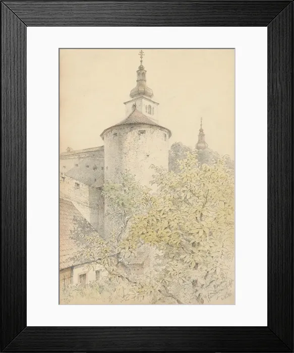 Framed Print : Bastion of the Banska Bystrica fortification, 1886. Creator: Karoly Lajos Libay Framed Print : Bastion of the Banska Bystrica fortification, 1886. Creator: Karoly Lajos Libay