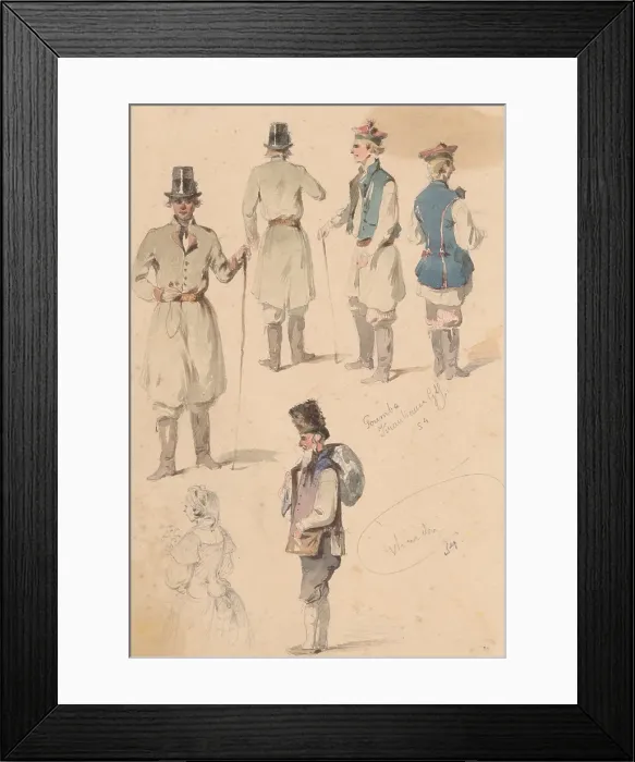 Framed Print : Costume Study, 1854. Creator: Friedrich Carl von Scheidlin Framed Print : Costume Study, 1854. Creator: Friedrich Carl von Scheidlin