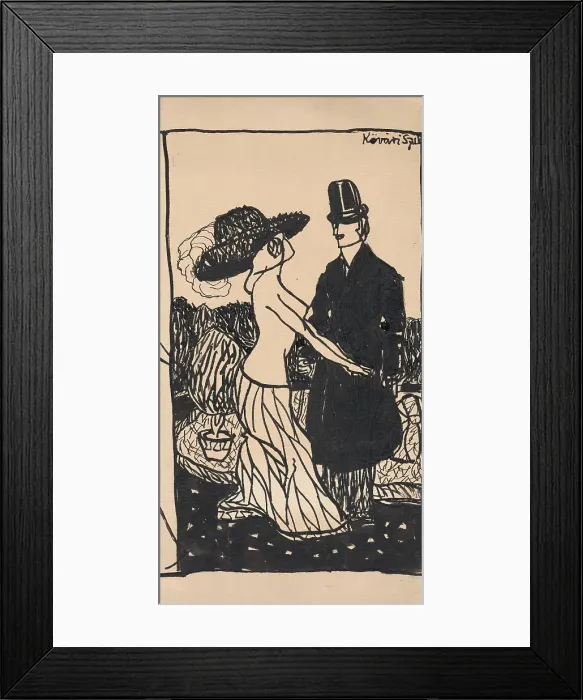 Framed Print : Fashionable sketch III. 1908-1912. Creator: Konstantin Kovari-Kacmarik Framed Print : Fashionable sketch III. 1908-1912. Creator: Konstantin Kovari-Kacmarik