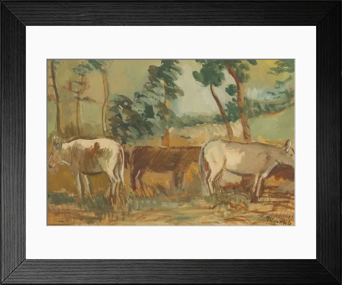 Framed Print : Cows on pasture, 1935-1940. Creator: Cyprian Majernik
