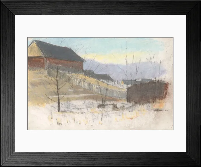 Framed Print : On the edge of the village, 1875 / 1885. Creator: Ladislav Mednyanszky Framed Print : On the edge of the village, 1875 / 1885. Creator: Ladislav Mednyanszky