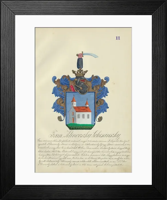 Framed Print : Coat of arms of the Klinovska Lokcanska family, 1904. Creator: Adolf Medzihradsky Framed Print : Coat of arms of the Klinovska Lokcanska family, 1904. Creator: Adolf Medzihradsky