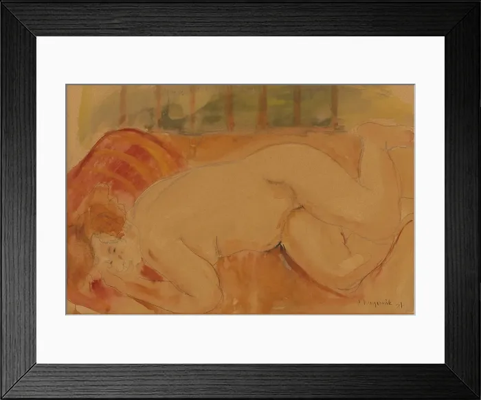 Framed Print : A reclining nude, 1931. Creator: Cyprian Majernik Framed Print : A reclining nude, 1931. Creator: Cyprian Majernik