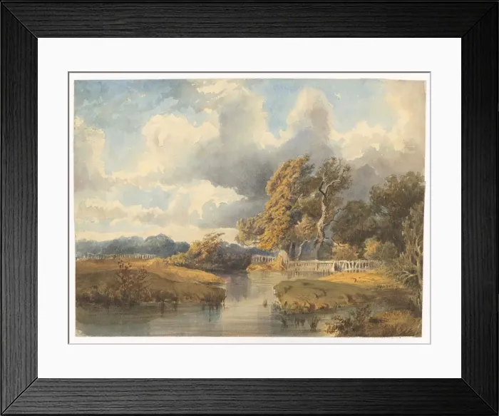 Framed Print : Lake in the Swiss Park, around 1870. Creator: Ladislav Mednyanszky Framed Print : Lake in the Swiss Park, around 1870. Creator: Ladislav Mednyanszky
