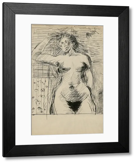 Framed Print : Female nude, 1930-1939. Creator: Cyprian Majernik Framed Print : Female nude, 1930-1939. Creator: Cyprian Majernik