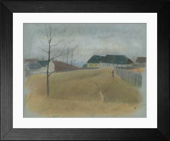 Framed Print : At the end of the village, 1875 / 1885. Creator: Ladislav Mednyanszky Framed Print : At the end of the village, 1875 / 1885. Creator: Ladislav Mednyanszky