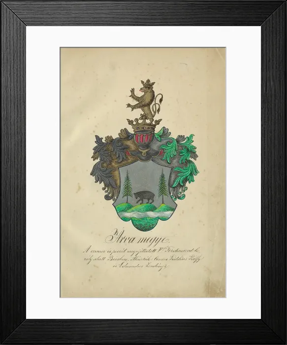 Framed Print : Coat of arms of Orava counties, 1904-1910. Creator: Adolf Medzihradsky Framed Print : Coat of arms of Orava counties, 1904-1910. Creator: Adolf Medzihradsky