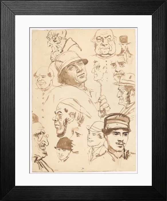 Framed Print : Study of male faces, 1880-1910. Creator: Ladislav Mednyanszky Framed Print : Study of male faces, 1880-1910. Creator: Ladislav Mednyanszky
