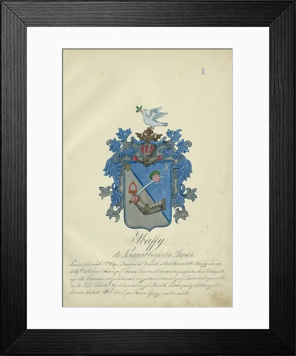 Framed Print : Coat of arms of the Abaffy family, 1904-1910. Creator: Adolf Medzihradsky Framed Print : Coat of arms of the Abaffy family, 1904-1910. Creator: Adolf Medzihradsky