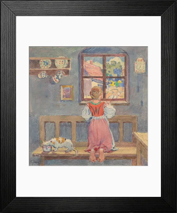 Framed Print : 7.- The view from the room window, 1932. Creator: Gustav Mally Framed Print : 7.- The view from the room window, 1932. Creator: Gustav Mally