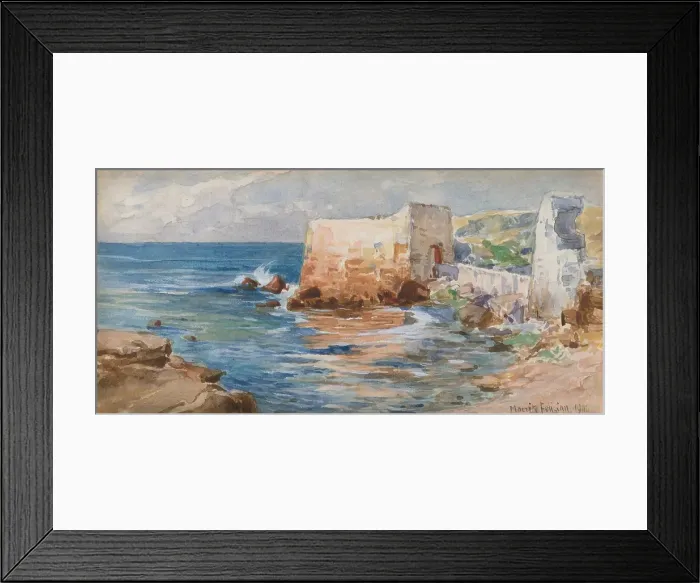Framed Print : Fort by the sea, 1906. Creator: Felician Moczik Framed Print : Fort by the sea, 1906. Creator: Felician Moczik