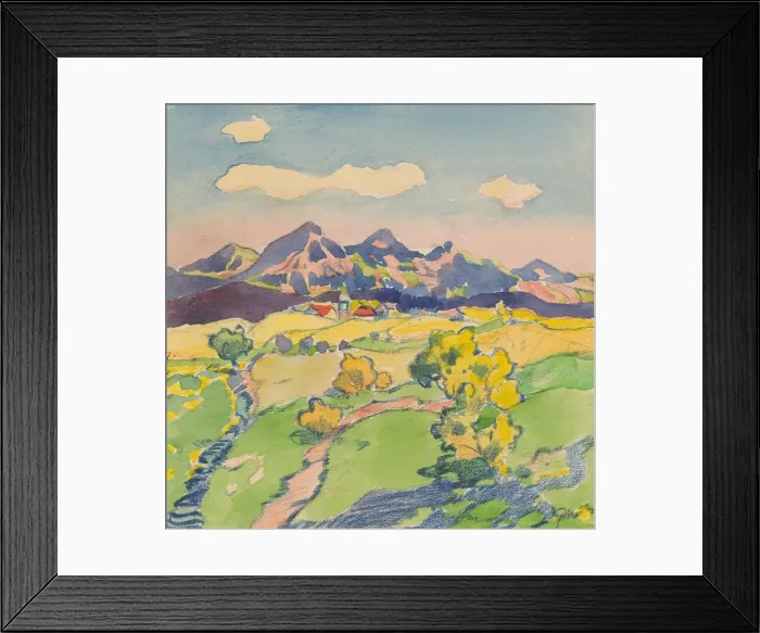 Framed Print : 8.- View of a foothill village in the meadows, 1932. Creator: Gustav Mally Framed Print : 8.- View of a foothill village in the meadows, 1932. Creator: Gustav Mally