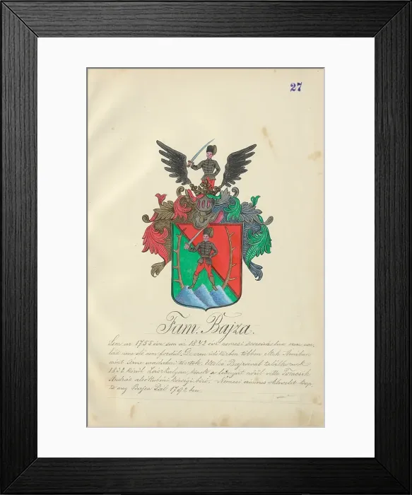 Framed Print : Coat of arms of the Bajz family, 1904-1910. Creator: Adolf Medzihradsky Framed Print : Coat of arms of the Bajz family, 1904-1910. Creator: Adolf Medzihradsky