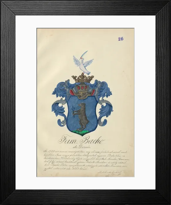 Framed Print : Coat of arms of the Bach family, 1904-1910. Creator: Adolf Medzihradsky Framed Print : Coat of arms of the Bach family, 1904-1910. Creator: Adolf Medzihradsky