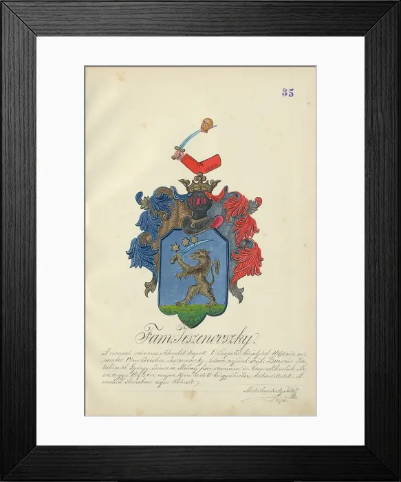 Framed Print : Coat of arms of the Jesenovska family, 1904. Creator: Adolf Medzihradsky Framed Print : Coat of arms of the Jesenovska family, 1904. Creator: Adolf Medzihradsky