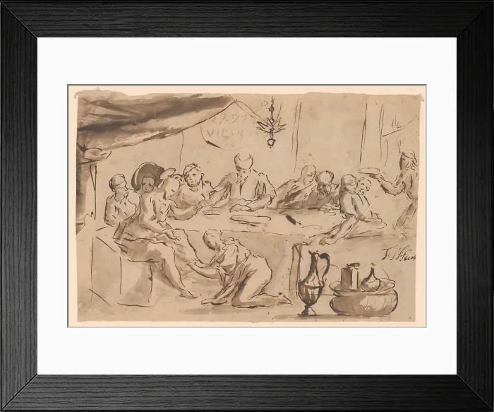Framed Print : Banquet in Bethany, 1701 / 1800. Creator: Master with the Mousetrap Framed Print : Banquet in Bethany, 1701 / 1800. Creator: Master with the Mousetrap