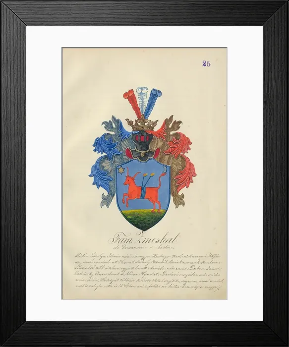 Framed Print : Coat of arms of the Zmeskalova family, 1904. Creator: Adolf Medzihradsky Framed Print : Coat of arms of the Zmeskalova family, 1904. Creator: Adolf Medzihradsky