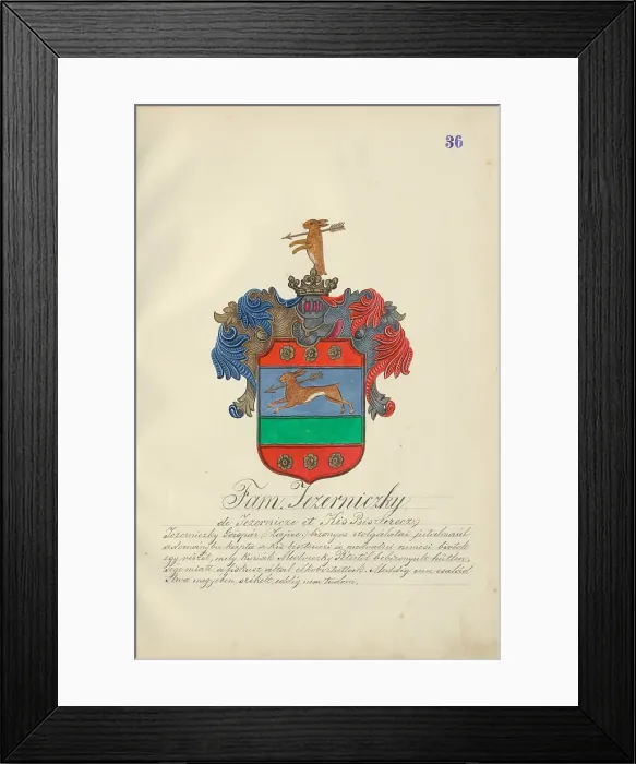 Framed Print : Coat of arms of the Jezernicka family, 1904. Creator: Adolf Medzihradsky Framed Print : Coat of arms of the Jezernicka family, 1904. Creator: Adolf Medzihradsky