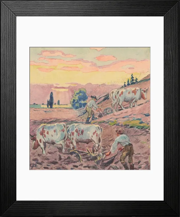 Framed Print : 19.- Plowing, 1932. Creator: Gustav Mally Framed Print : 19.- Plowing, 1932. Creator: Gustav Mally