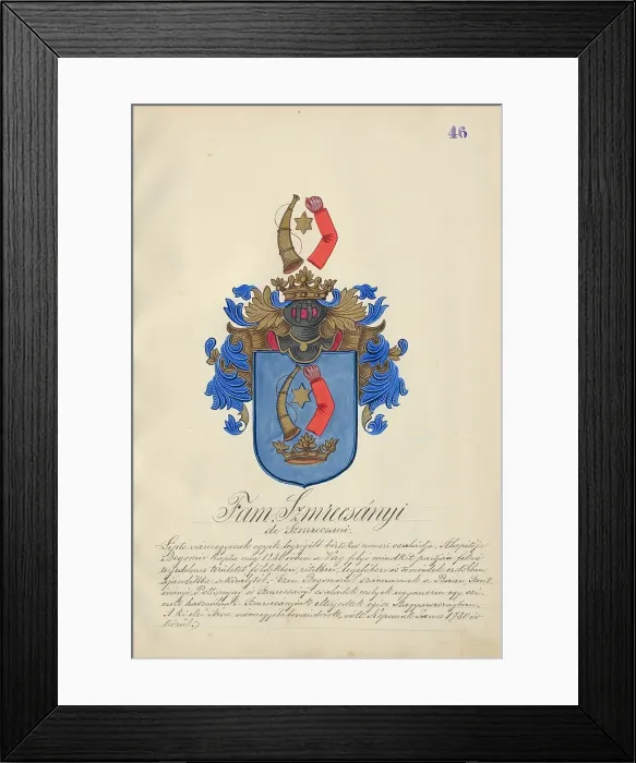 Framed Print : Coat of arms of the Smrecanyi family, 1904-1910. Creator: Adolf Medzihradsky Framed Print : Coat of arms of the Smrecanyi family, 1904-1910. Creator: Adolf Medzihradsky