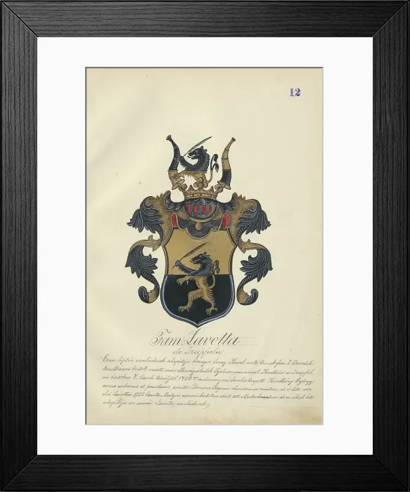 Framed Print : Coat of arms of the Lavott family, 1904-1910. Creator: Adolf Medzihradsky Framed Print : Coat of arms of the Lavott family, 1904-1910. Creator: Adolf Medzihradsky