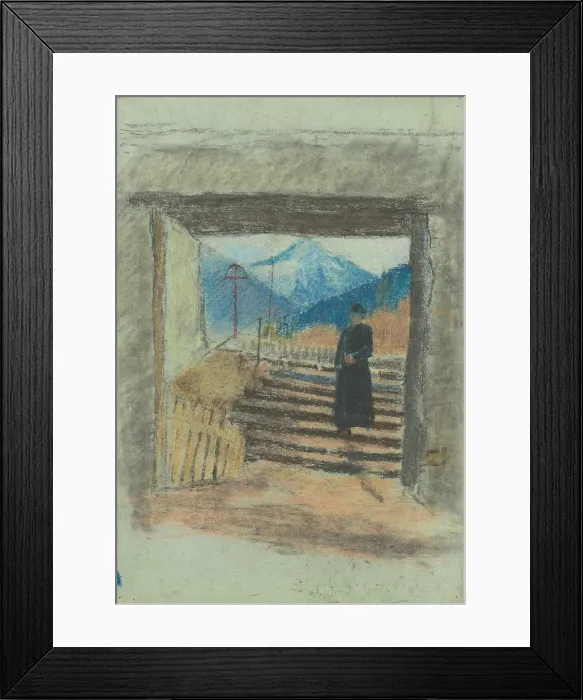Framed Print : From the cemetery, 1880-1899. Creator: Ladislav Mednyanszky Framed Print : From the cemetery, 1880-1899. Creator: Ladislav Mednyanszky