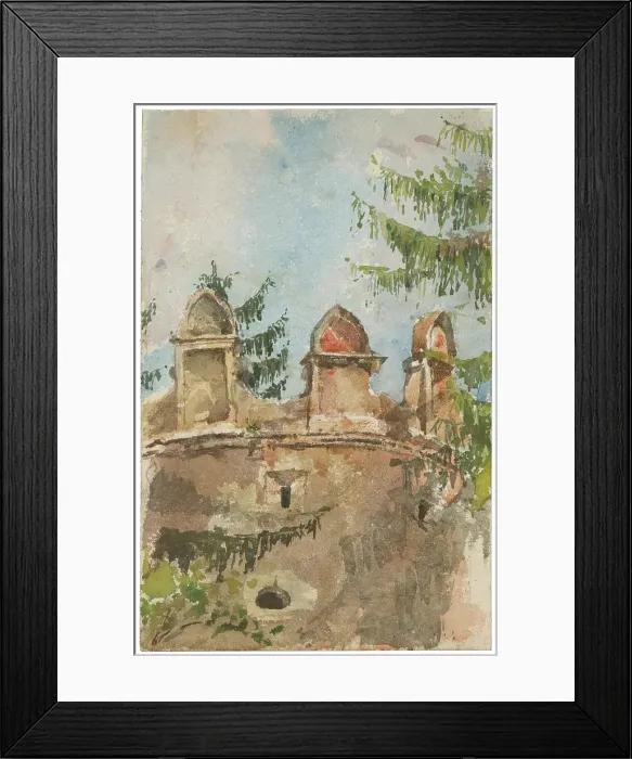 Framed Print : Tower of the manor house in Strazky, 1880 / 1890. Creator: Ladislav Mednyanszky