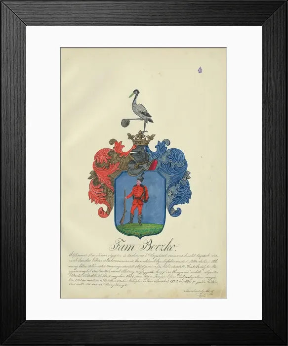 Framed Print : Coat of arms of the Bocz family, 1904. Creator: Adolf Medzihradsky Framed Print : Coat of arms of the Bocz family, 1904. Creator: Adolf Medzihradsky