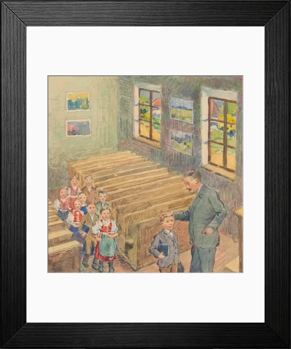 Framed Print : 1.- The Teacher with the Children in the Classroom, 1932. Creator: Gustav Mally Framed Print : 1.- The Teacher with the Children in the Classroom, 1932. Creator: Gustav Mally
