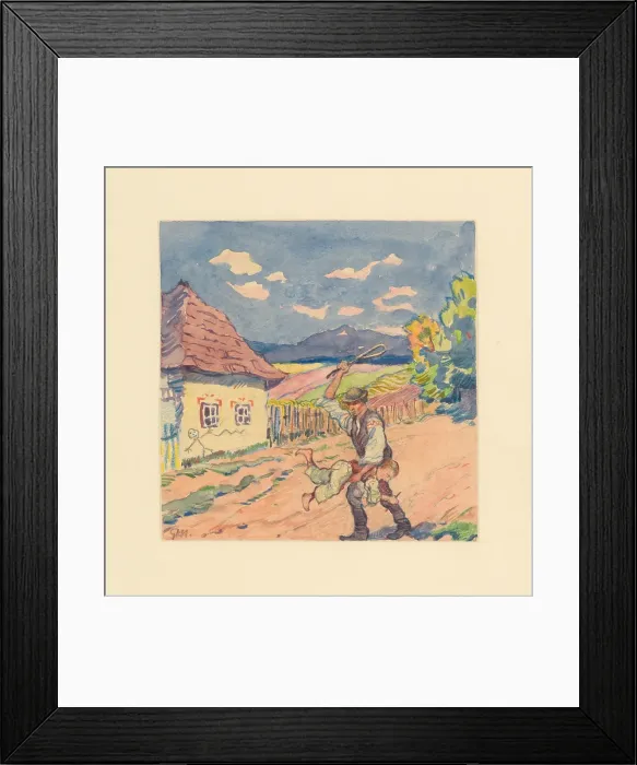 Framed Print : 9.- Payment for painting a whitewashed cottage, 1932. Creator: Gustav Mally Framed Print : 9.- Payment for painting a whitewashed cottage, 1932. Creator: Gustav Mally