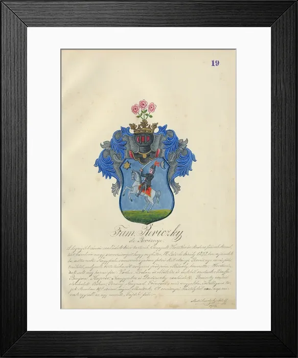 Framed Print : Coat of arms of the Revicka family, 1904-1910. Creator: Adolf Medzihradsky Framed Print : Coat of arms of the Revicka family, 1904-1910. Creator: Adolf Medzihradsky