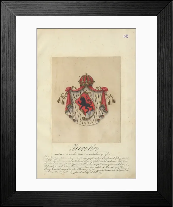 Framed Print : Coat of arms of the zerotin family, 1904-1910. Creator: Adolf Medzihradsky Framed Print : Coat of arms of the zerotin family, 1904-1910. Creator: Adolf Medzihradsky