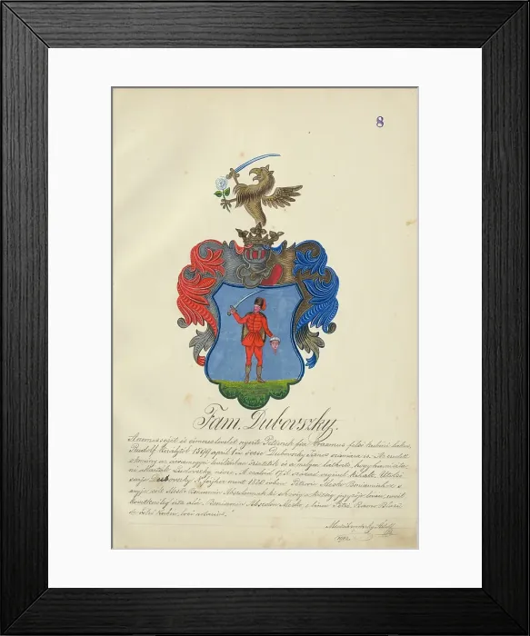 Framed Print : Coat of arms of the Dubovska family, 1904-1910. Creator: Adolf Medzihradsky Framed Print : Coat of arms of the Dubovska family, 1904-1910. Creator: Adolf Medzihradsky