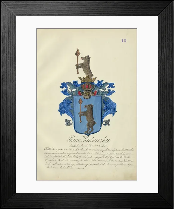 Framed Print : Coat of arms of the Medvecka family, 1904-1910. Creator: Adolf Medzihradsky Framed Print : Coat of arms of the Medvecka family, 1904-1910. Creator: Adolf Medzihradsky