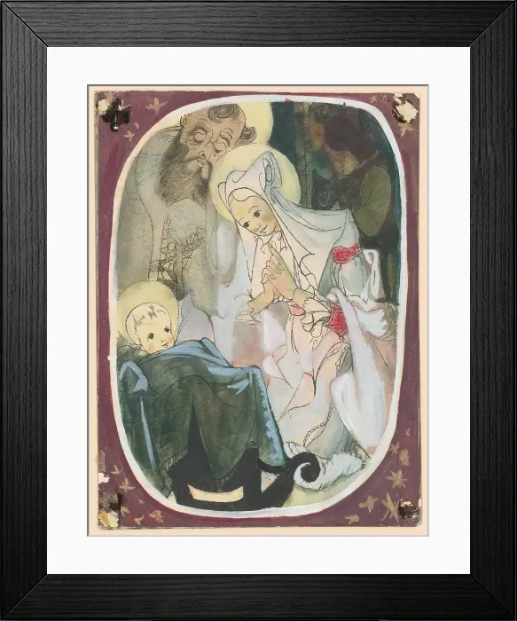 Framed Print : The birth of Jesus, 1940-1944. Creator: Jan Novak Framed Print : The birth of Jesus, 1940-1944. Creator: Jan Novak