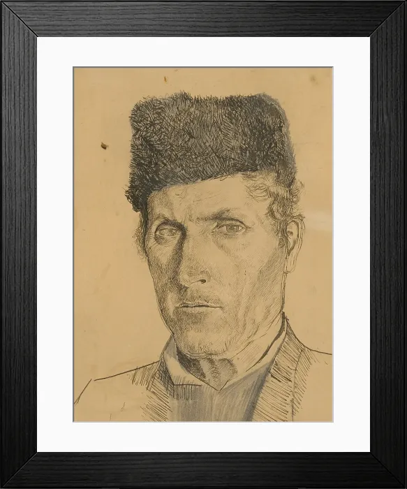Framed Print : Man's head in a sheepskin coat, 1885-1890. Creator: Ladislav Mednyanszky. Man's head in a sheepskin coat, 1885-1890. Creator: Ladislav Mednyanszky Framed Print : Man's head in a sheepskin coat, 1885-1890. Creator: Ladislav Mednyanszky. Man's head in a sheepskin coat, 1885-1890. Creator: Ladislav Mednyanszky