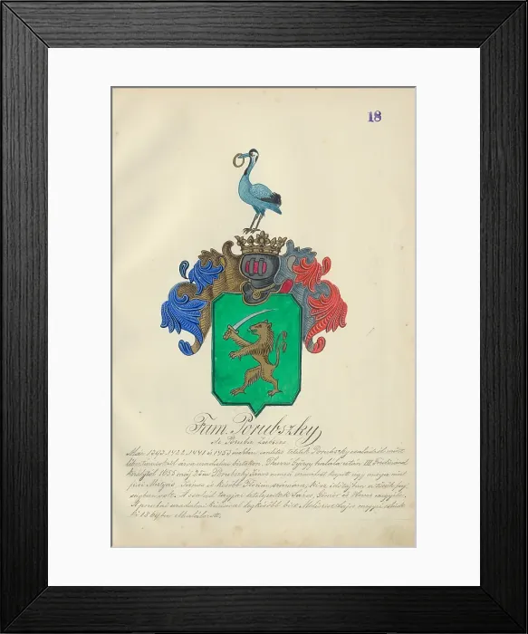 Framed Print : Coat of arms of the Porubska family, 1904-1910. Creator: Adolf Medzihradsky Framed Print : Coat of arms of the Porubska family, 1904-1910. Creator: Adolf Medzihradsky