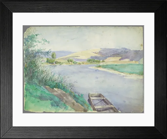 Framed Print : River in the valley, 1870-1890. Creator: Ladislav Mednyanszky Framed Print : River in the valley, 1870-1890. Creator: Ladislav Mednyanszky