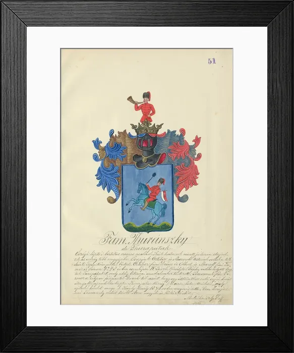 Framed Print : Coat of arms of the Turanska family, 1904-1910. Creator: Adolf Medzihradsky Framed Print : Coat of arms of the Turanska family, 1904-1910. Creator: Adolf Medzihradsky