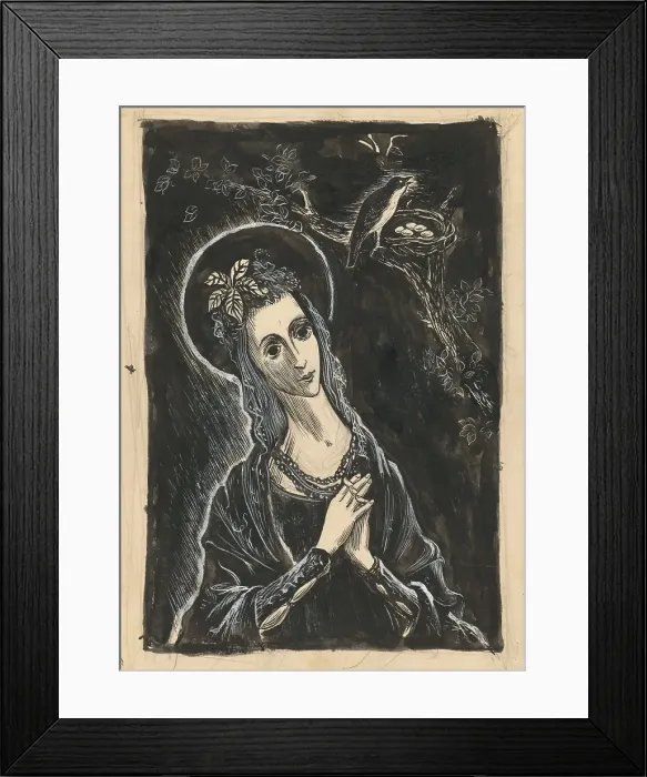 Framed Print : Saint with a Bird, 1939 / 1944. Creator: Jan Novak Framed Print : Saint with a Bird, 1939 / 1944. Creator: Jan Novak