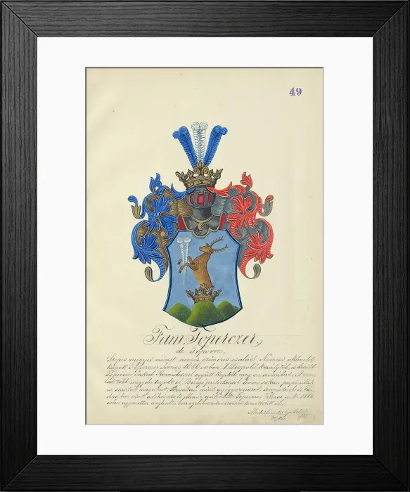 Framed Print : Coat of arms of the Topercer family, 1904-1910. Creator: Adolf Medzihradsky Framed Print : Coat of arms of the Topercer family, 1904-1910. Creator: Adolf Medzihradsky