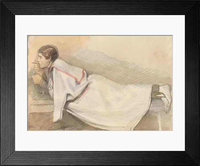 Framed Print : A reclining valet, 1877. Creator: Ladislav Mednyanszky Framed Print : A reclining valet, 1877. Creator: Ladislav Mednyanszky